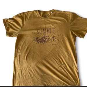 Prana Mustard Yellow 'Summit' Graphic Short Sleeve Tee